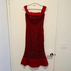 Jarlo Burgundy Talia Cocktail Dress